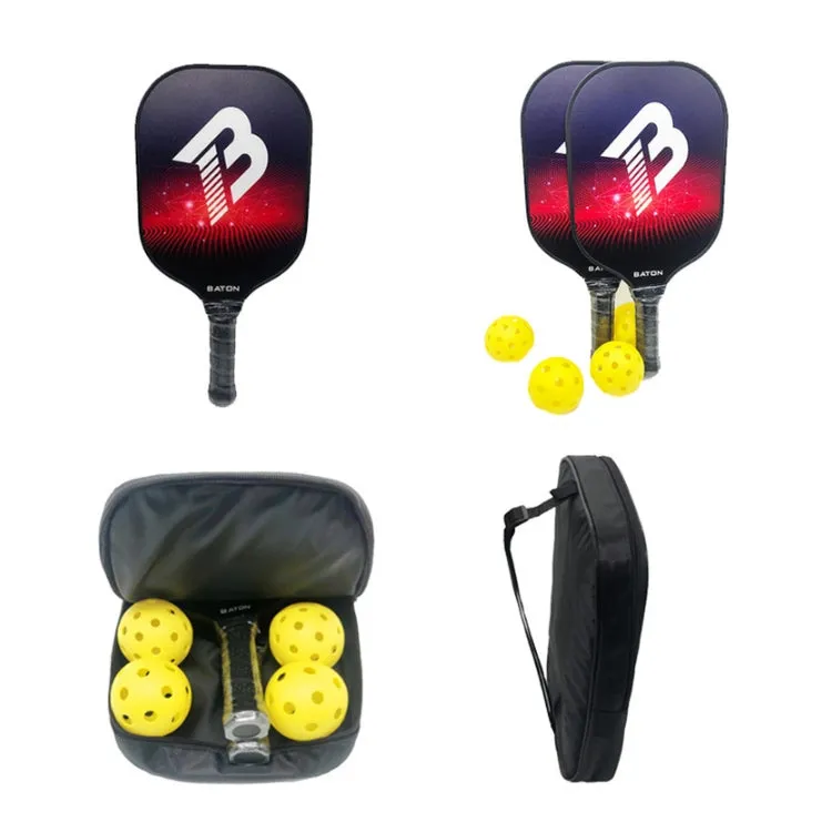 BATON Indoor And Outdoor Sports Pick Racket Set With Balls, Random Color Delivery