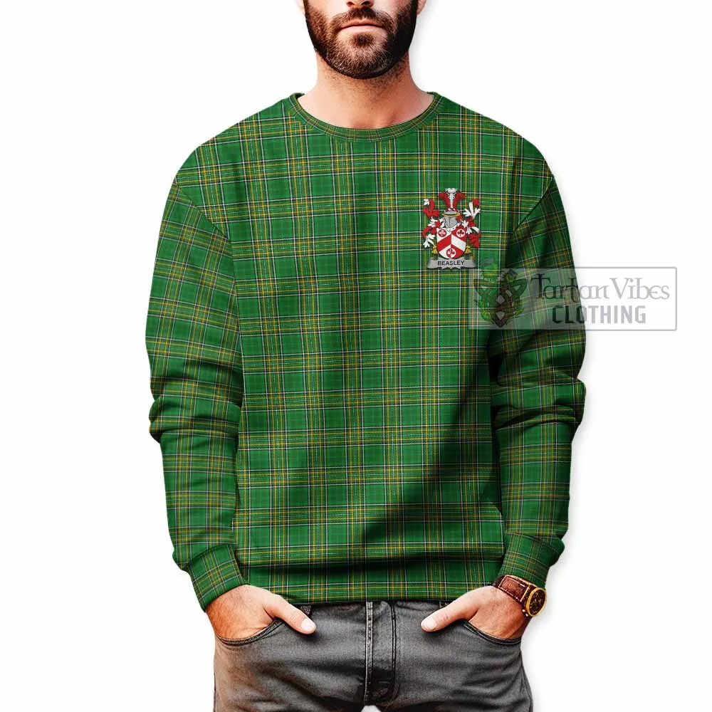 Beasley Irish Clan Tartan Sweatshirt with Coat of Arms