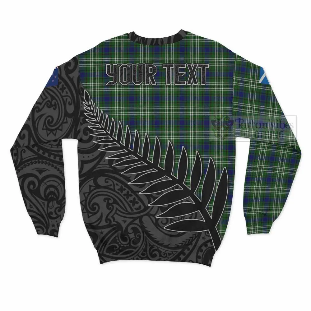 Blackadder Crest Tartan Sweatshirt with New Zealand Silver Fern Half Style