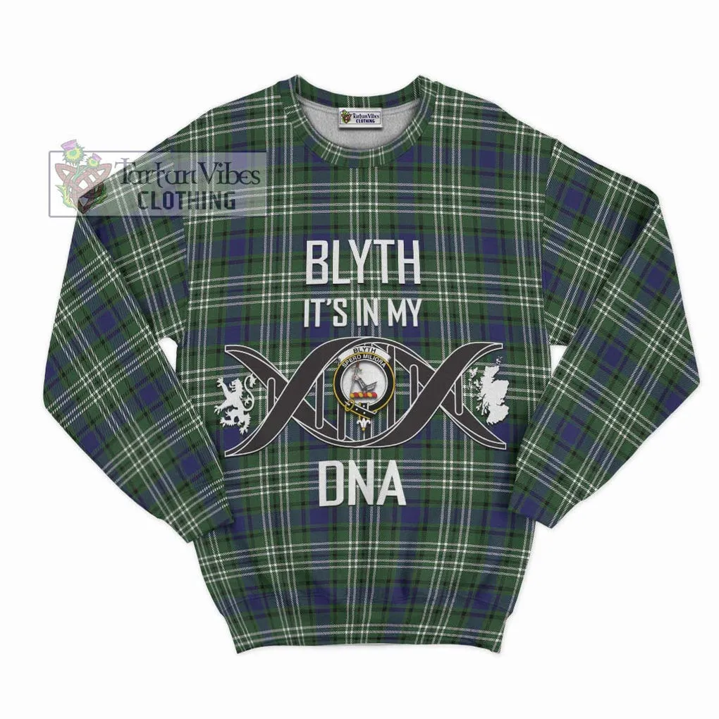 Blyth Tartan Sweatshirt with Family Crest DNA In Me Style