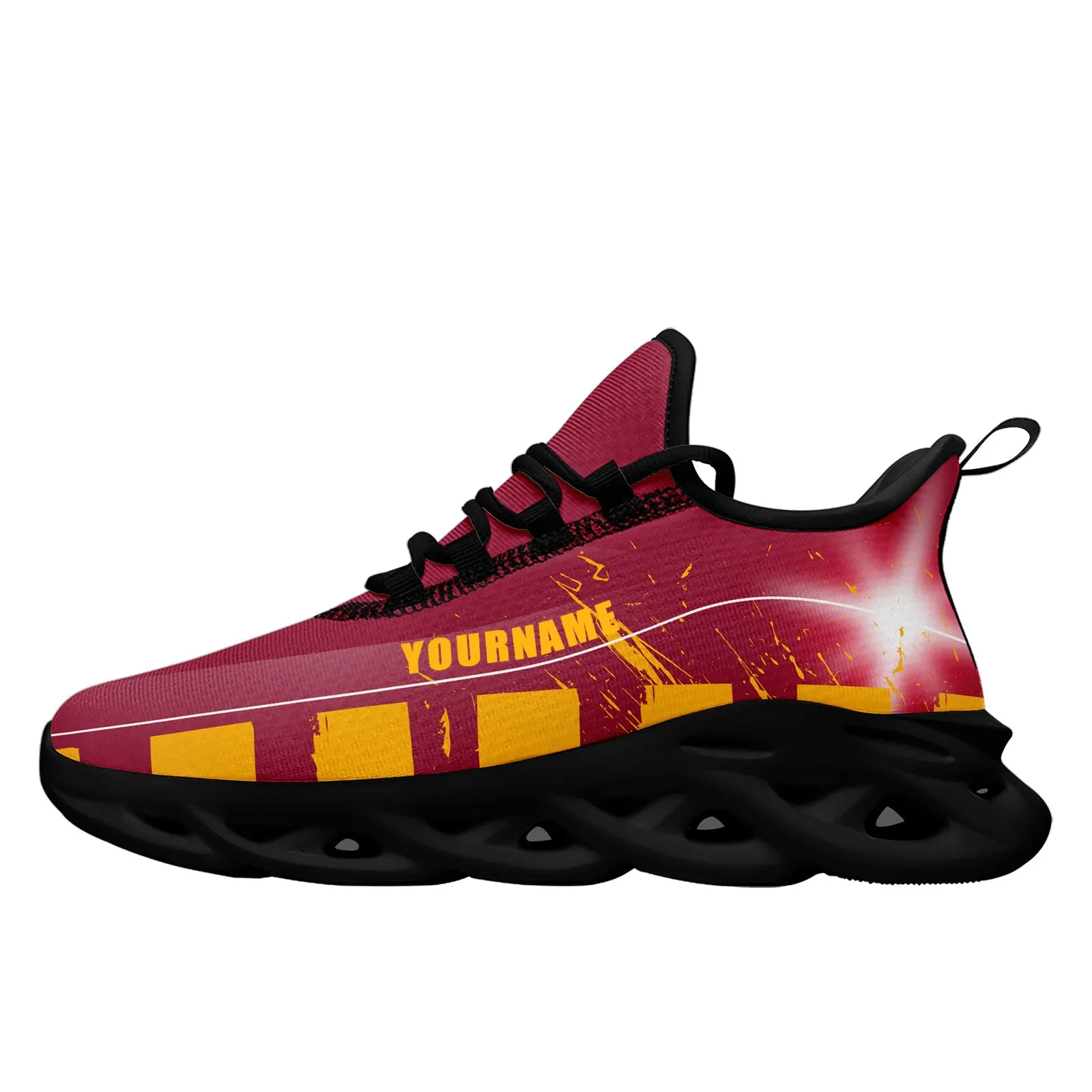Custom Red Yellow Arizona MaxSoul Shoes and Hat Combo Offer Personalized Combo ZH-D020264-1