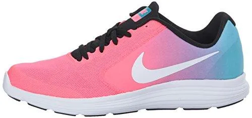 Girls Revolution 3 Running Shoe Gs Chlorine Blue/White/Racer Pink/Black 6 M Us Big Kid