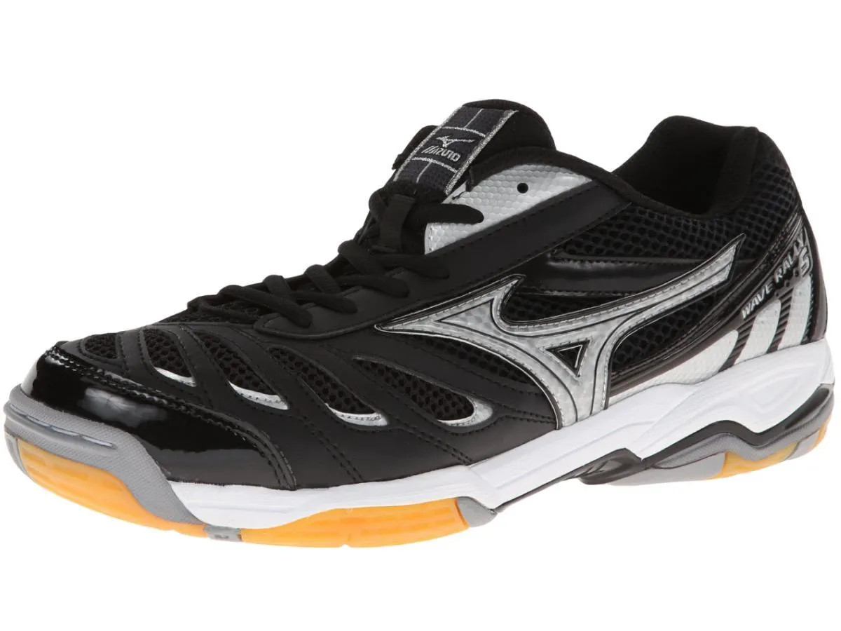 Mizuno Wave Rally 5 Women's Black Silver & Gray Lace Up Volleyball Shoes
